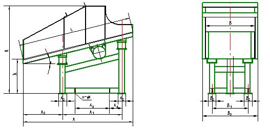 振動(dòng)放礦機(jī)示意圖
